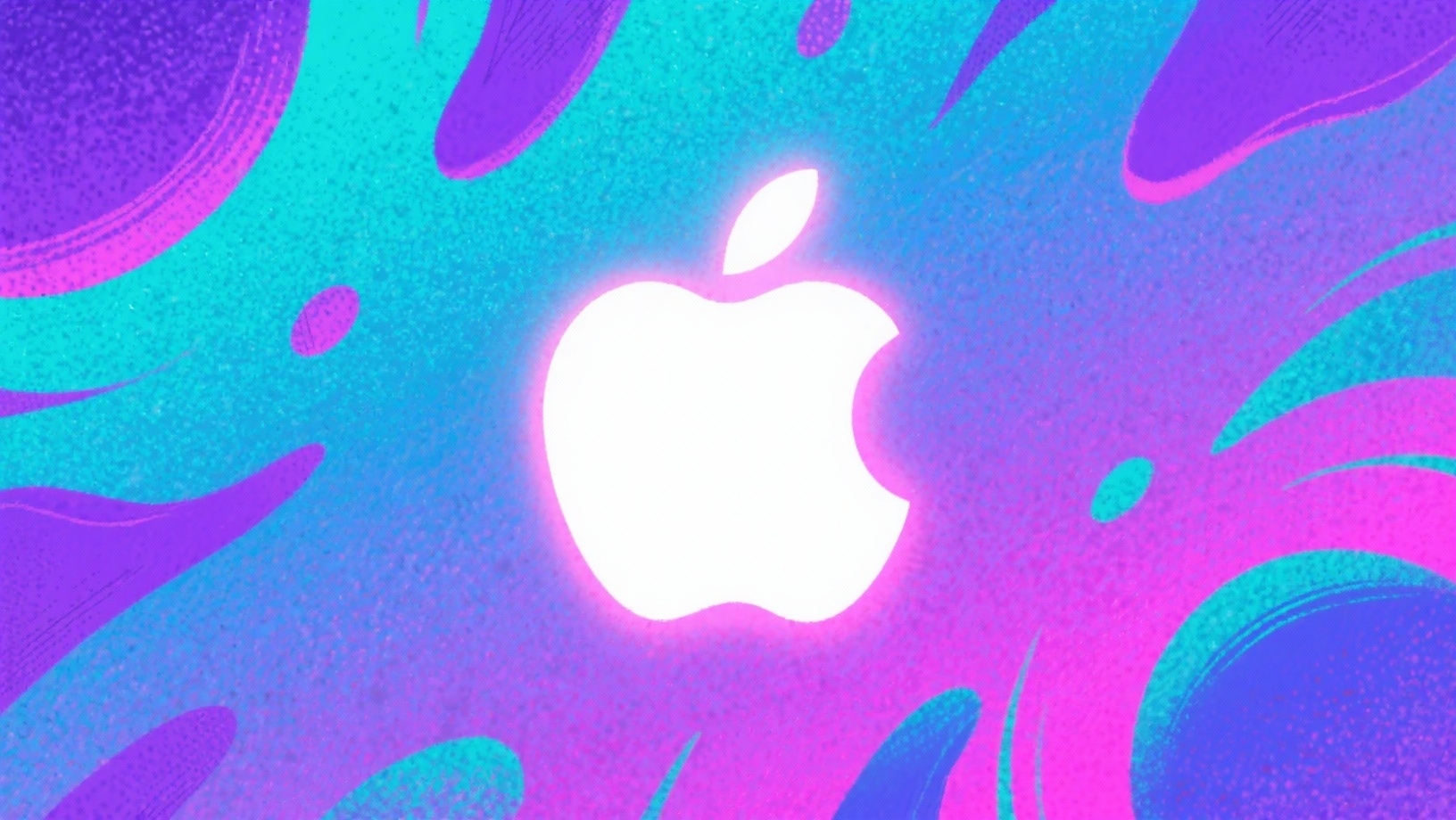 Apple logo em roxo