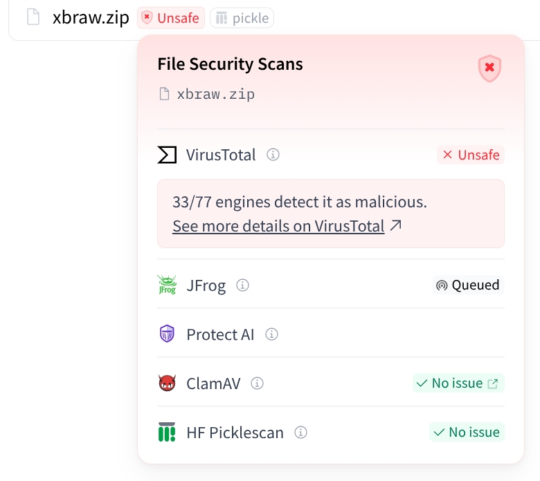 alerta de malware em sistema de IA