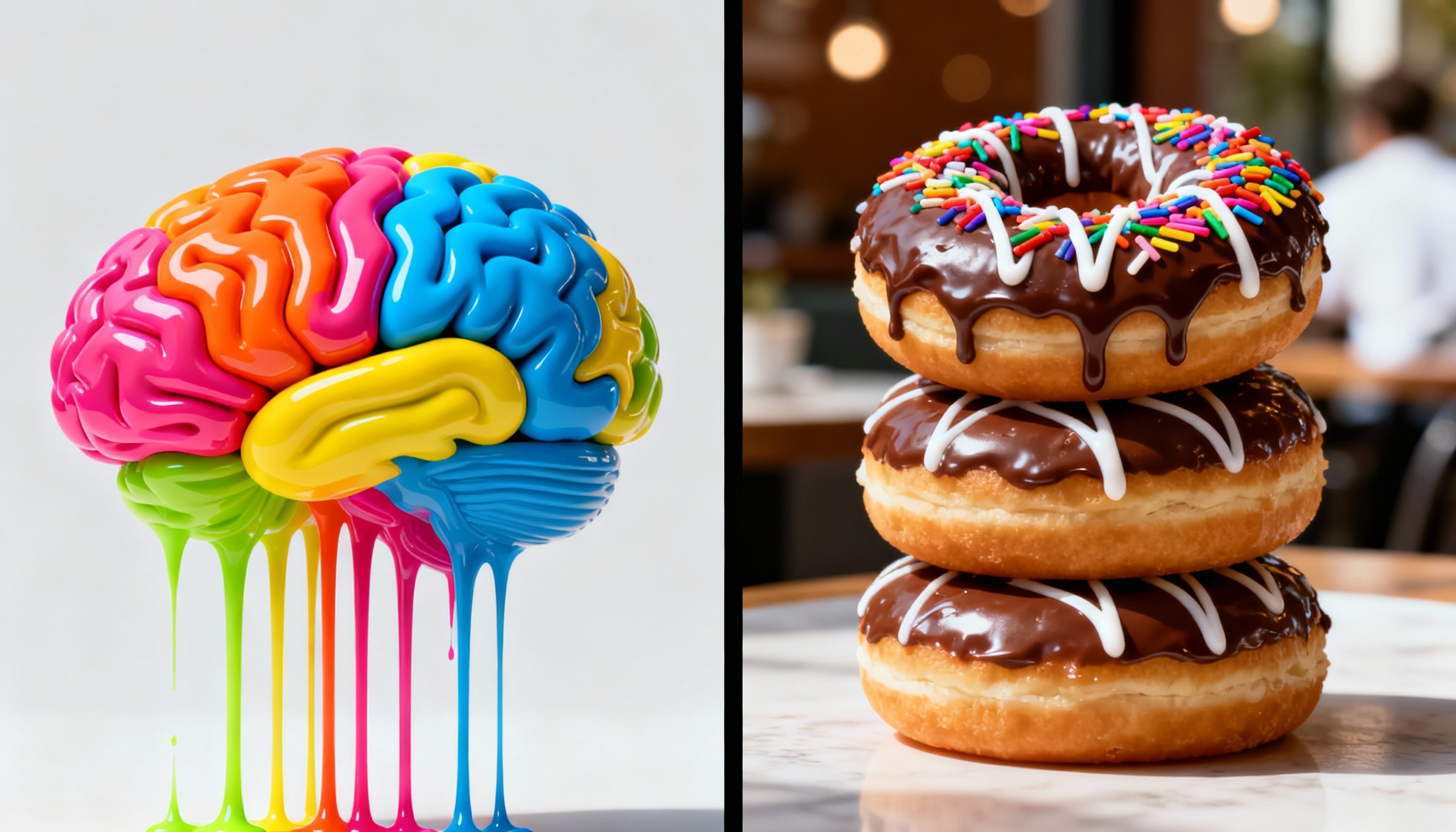 cerebro com alimentos processados digitalmente