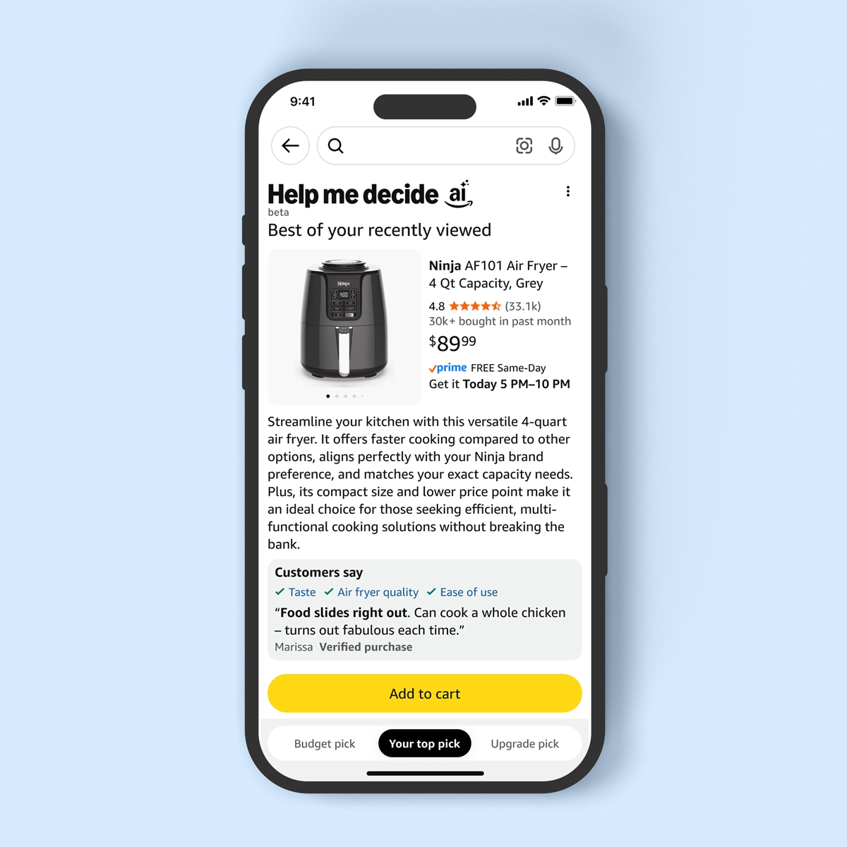 nova funcionalidade da amazon para ajudar na escolha de produtos