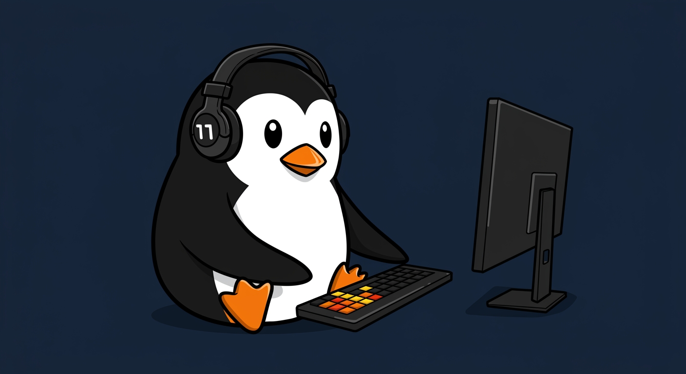 Linux em frente de pc