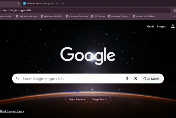 página de nova aba do chrome com novas funcionalidades de ia