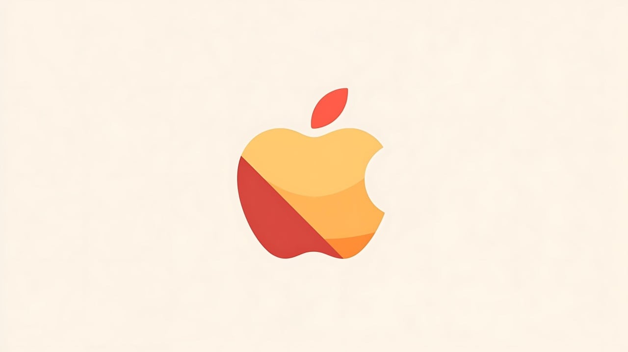 Apple logo em laranja