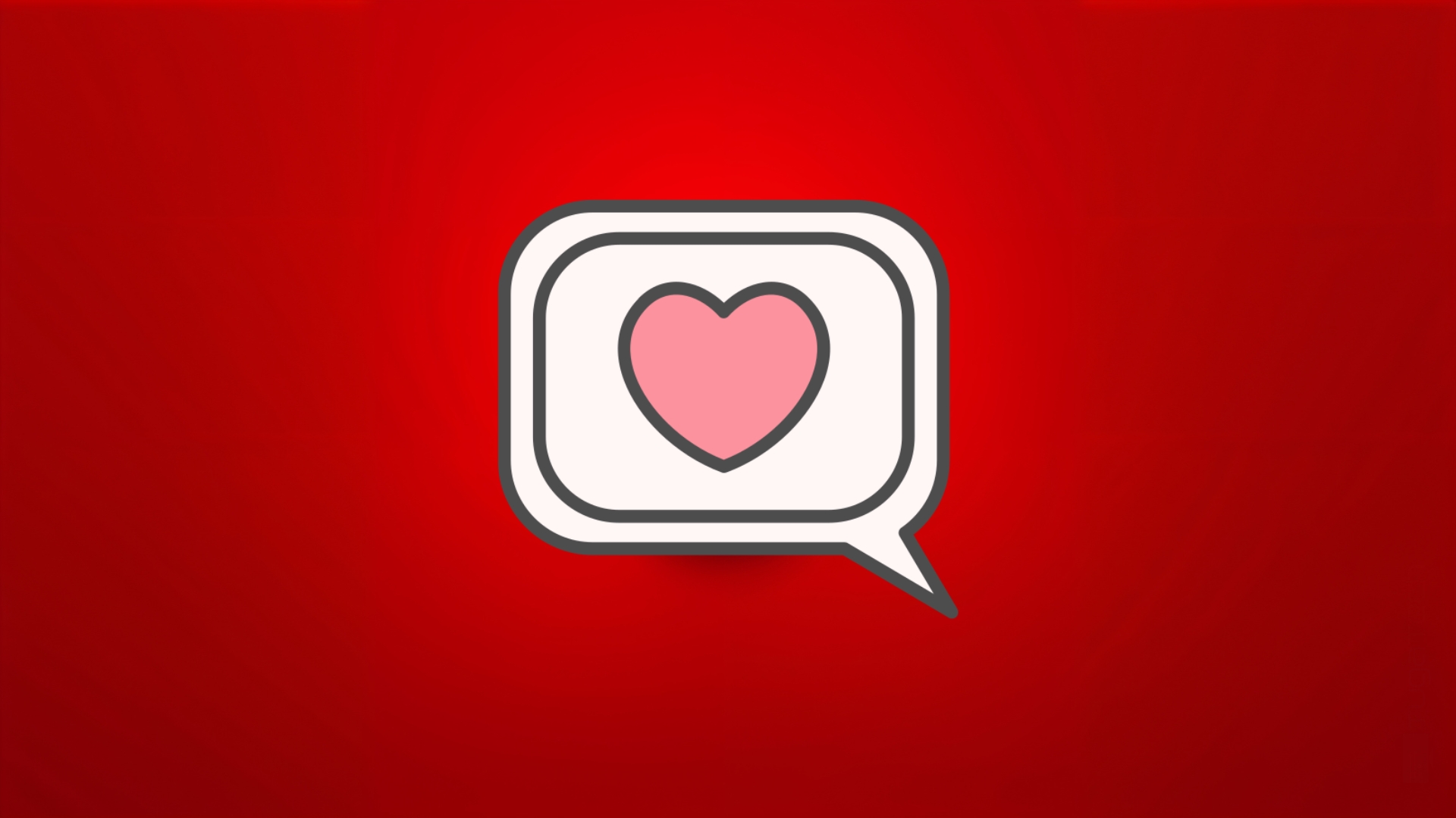 coração dentro de uma bolha de conversa