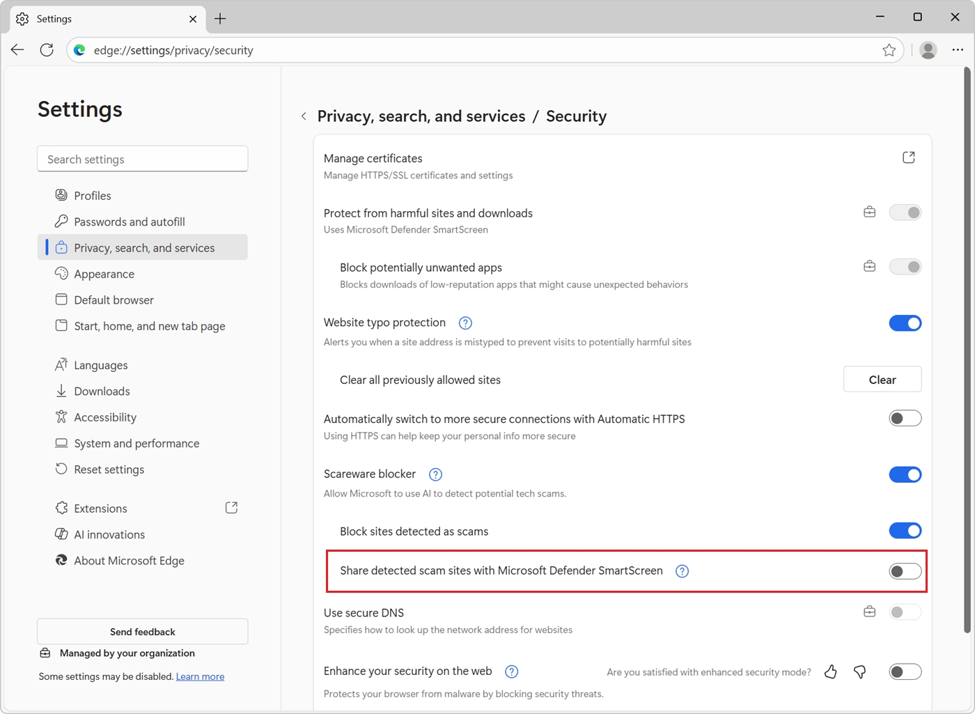 nova funcionalidade para proteger de scareware