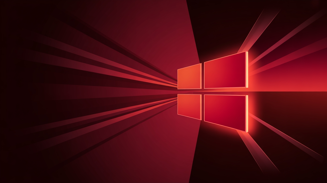 windows logo em vermelho