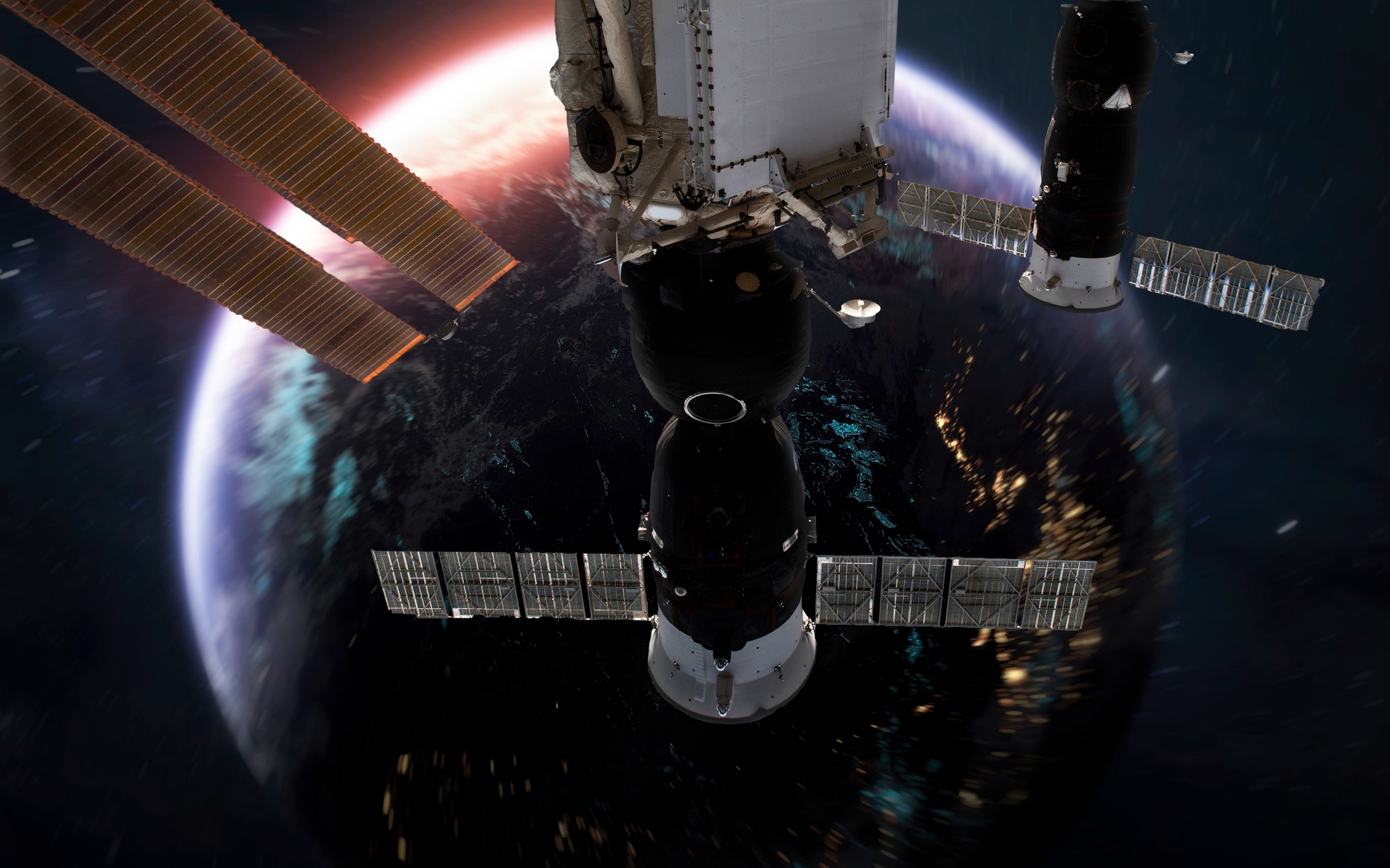 satélite no espaço