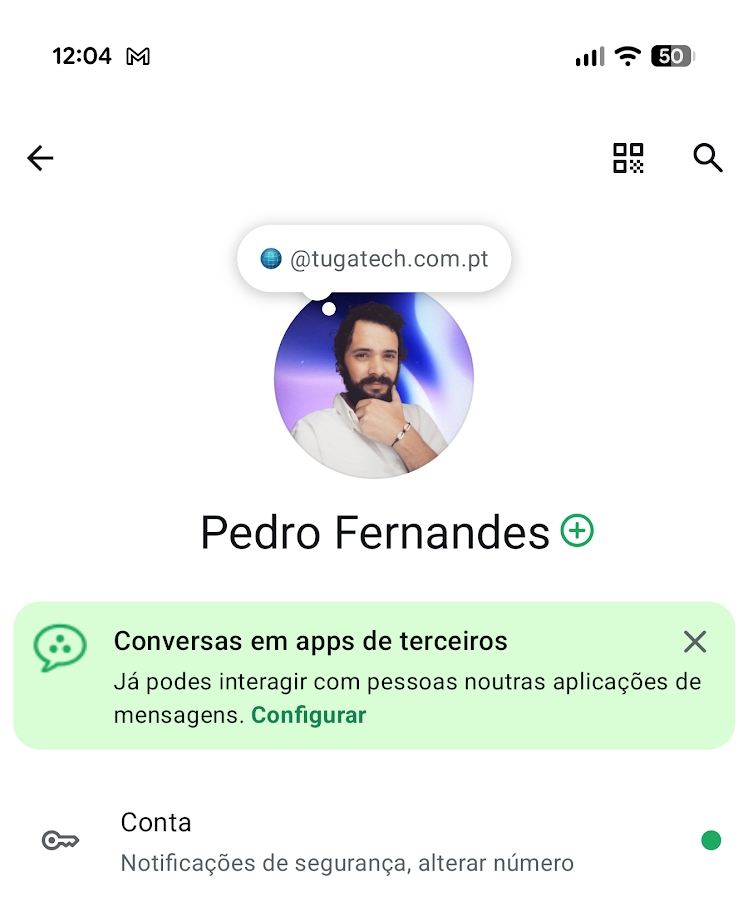 whatsapp com conversas de apps de terceiros