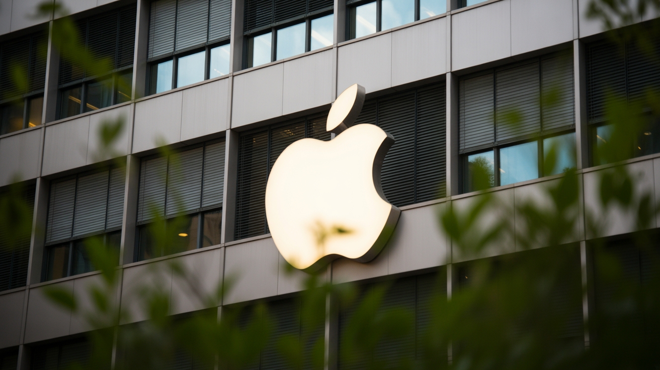 Apple logo em edifício