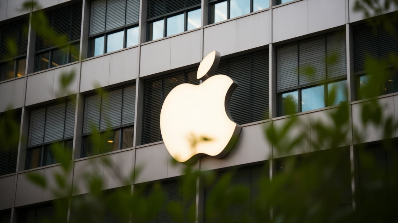 Apple logo em edifício