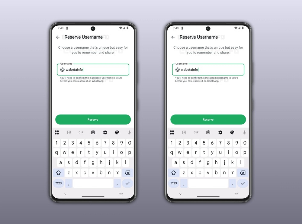 reserva de nomes do whatsapp para utilizadores