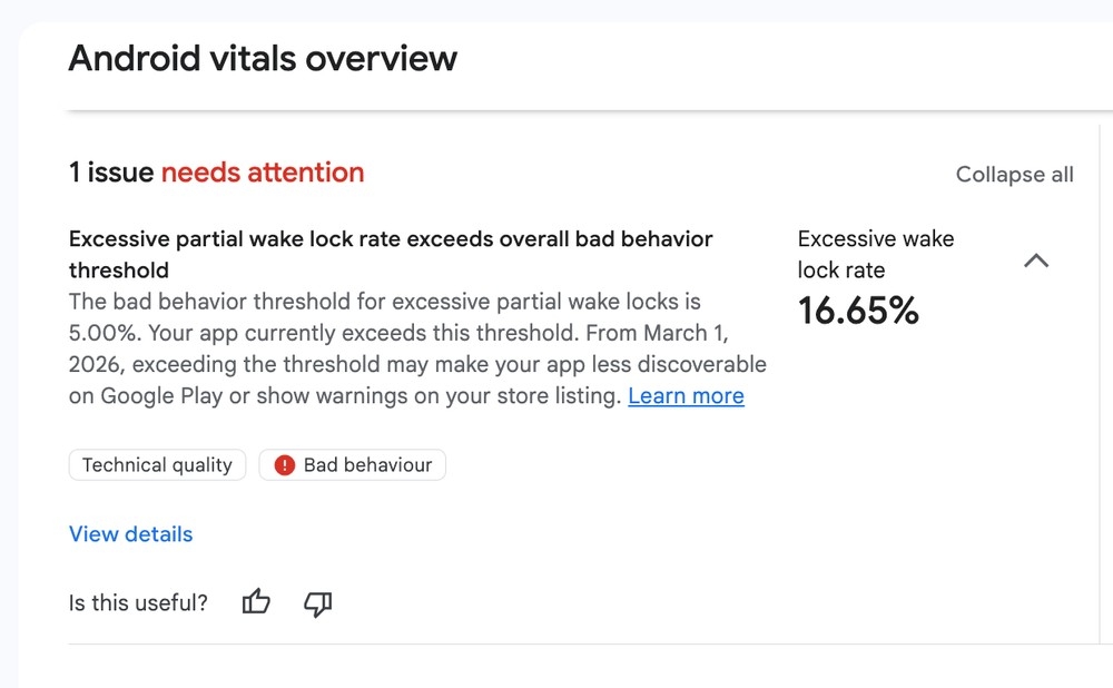 alerta da google para aplicações com gasto elevado de bateria