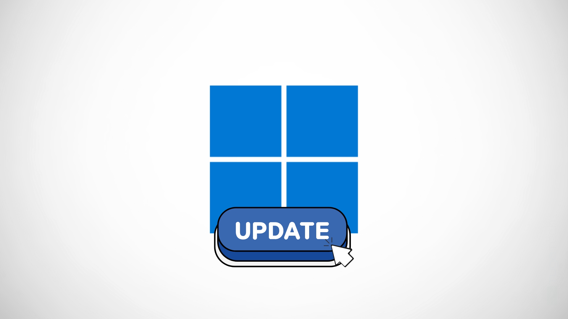 windows logo com update em botão