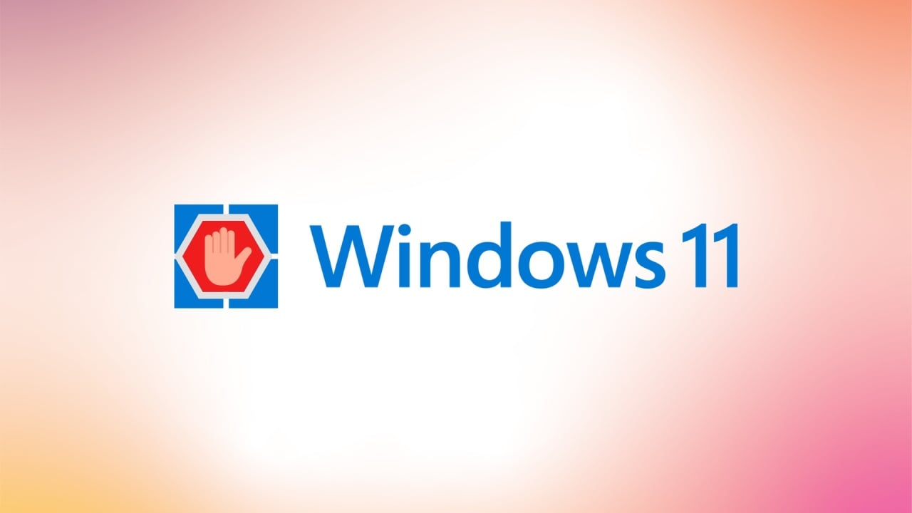 logo do windows 11 com sinal de stop