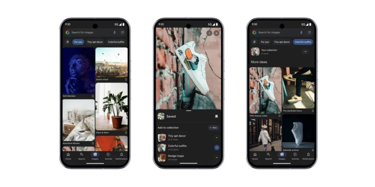 Google app aba imagens