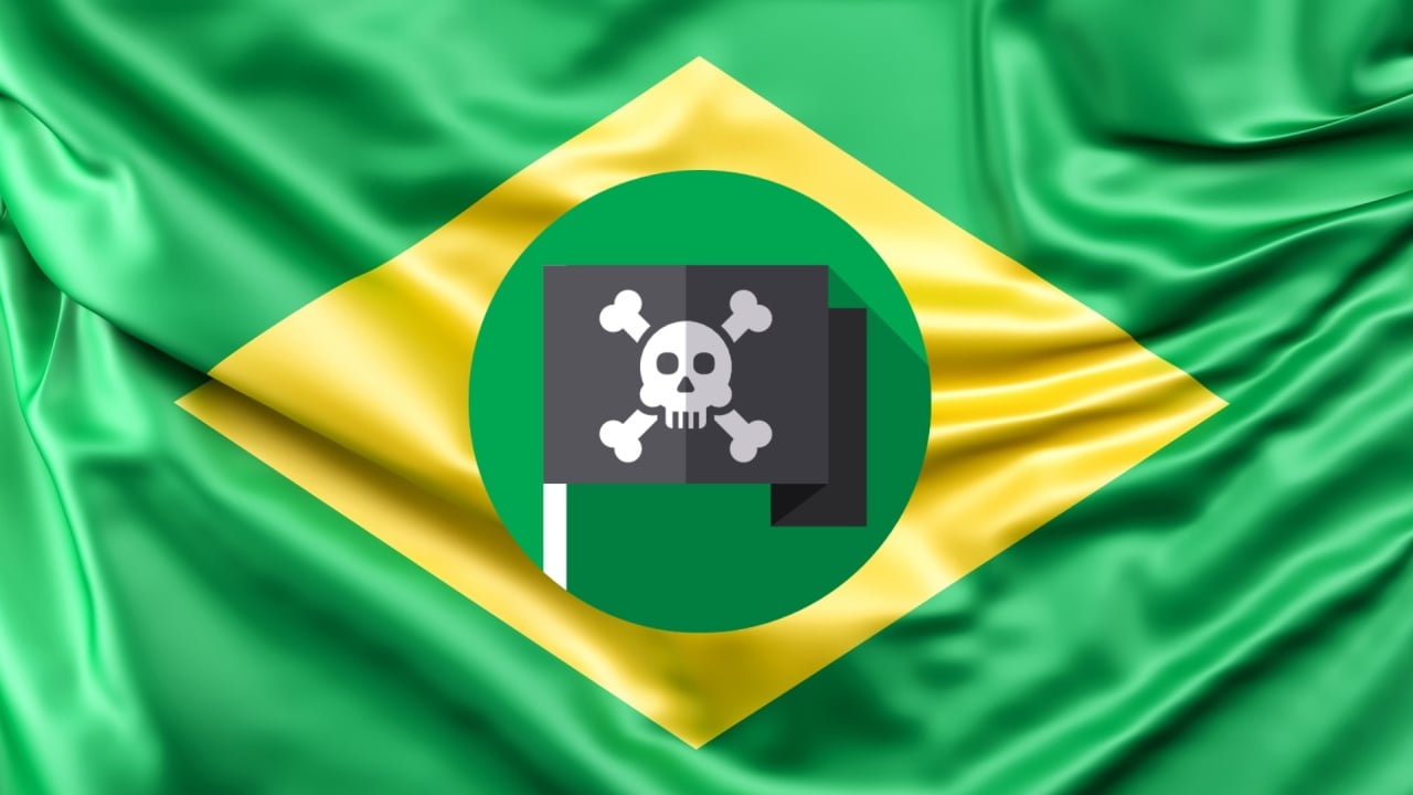 bandeira do brasil com pirataria