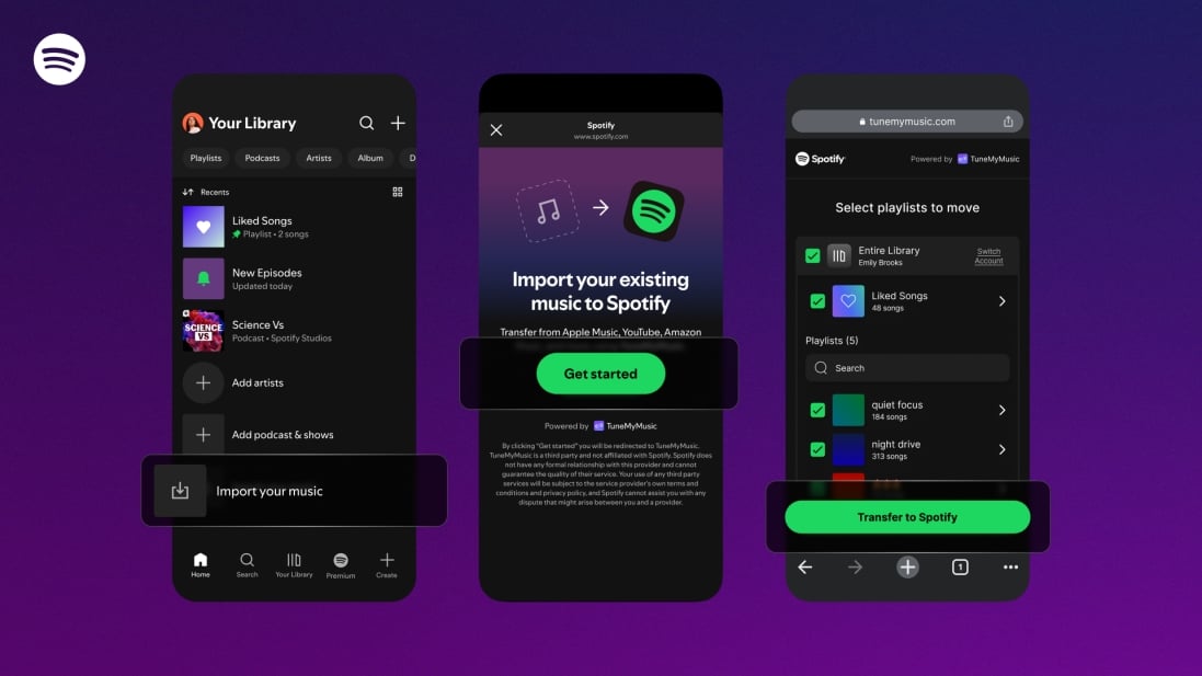 Spotify transferir músicas de outras plataformas