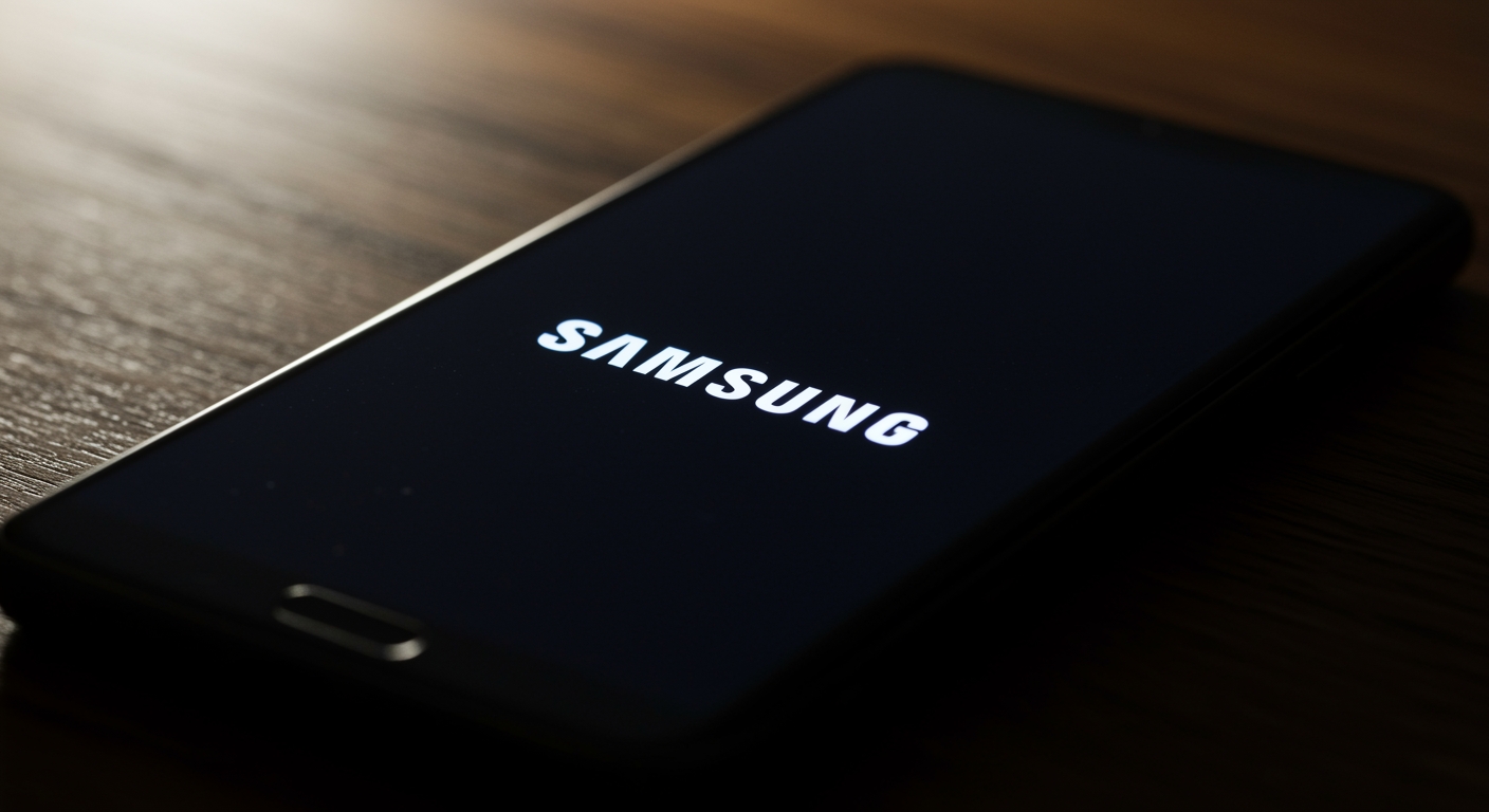 Samsung logo em smartphone