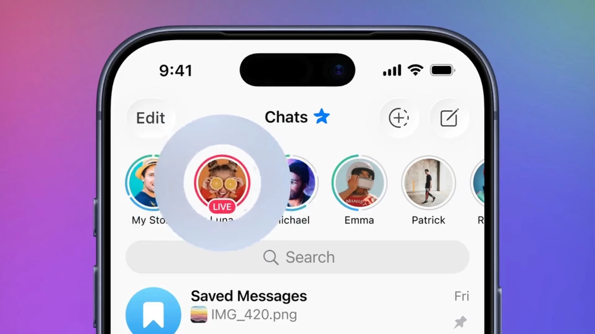 lives das stories do telegram