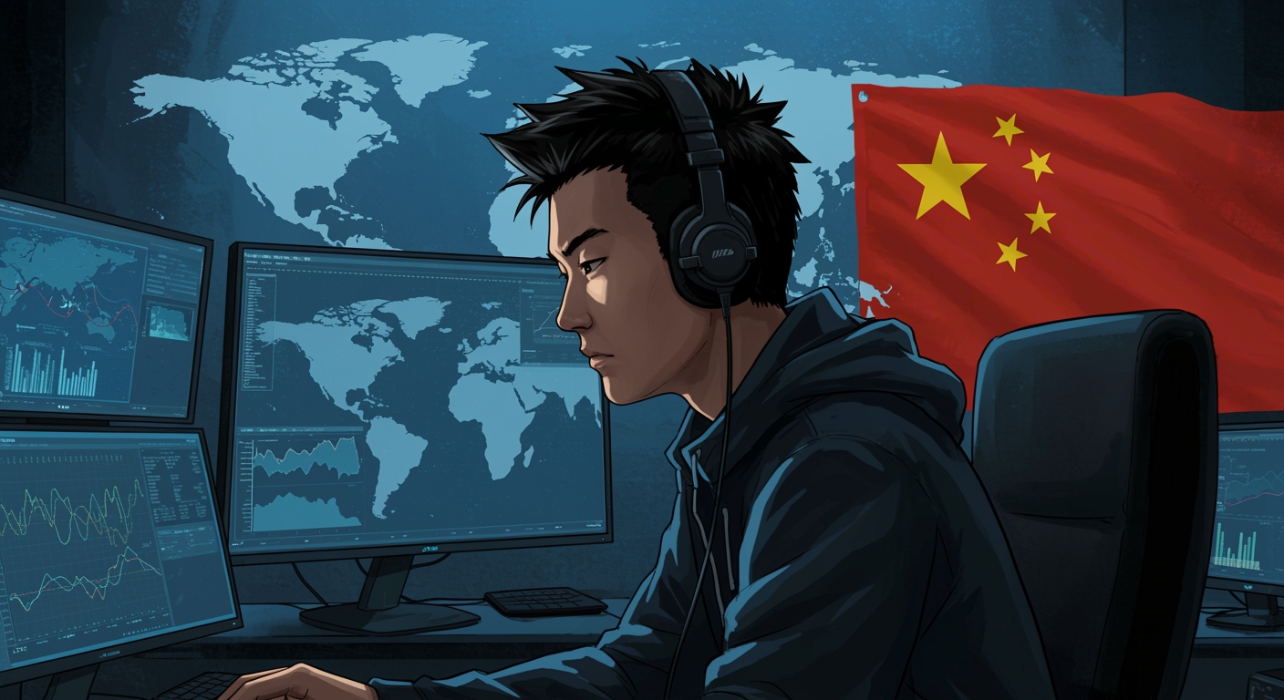 hacker com bandeira da china