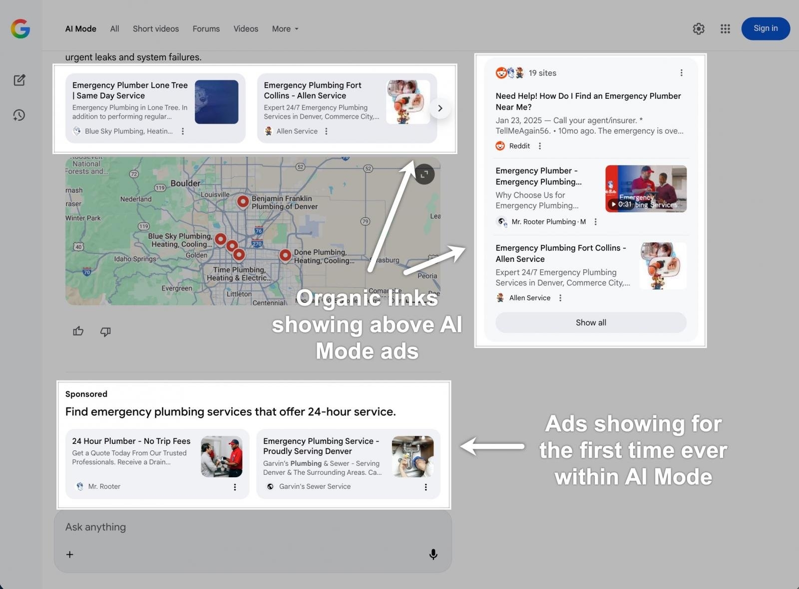 publicidade no modo IA