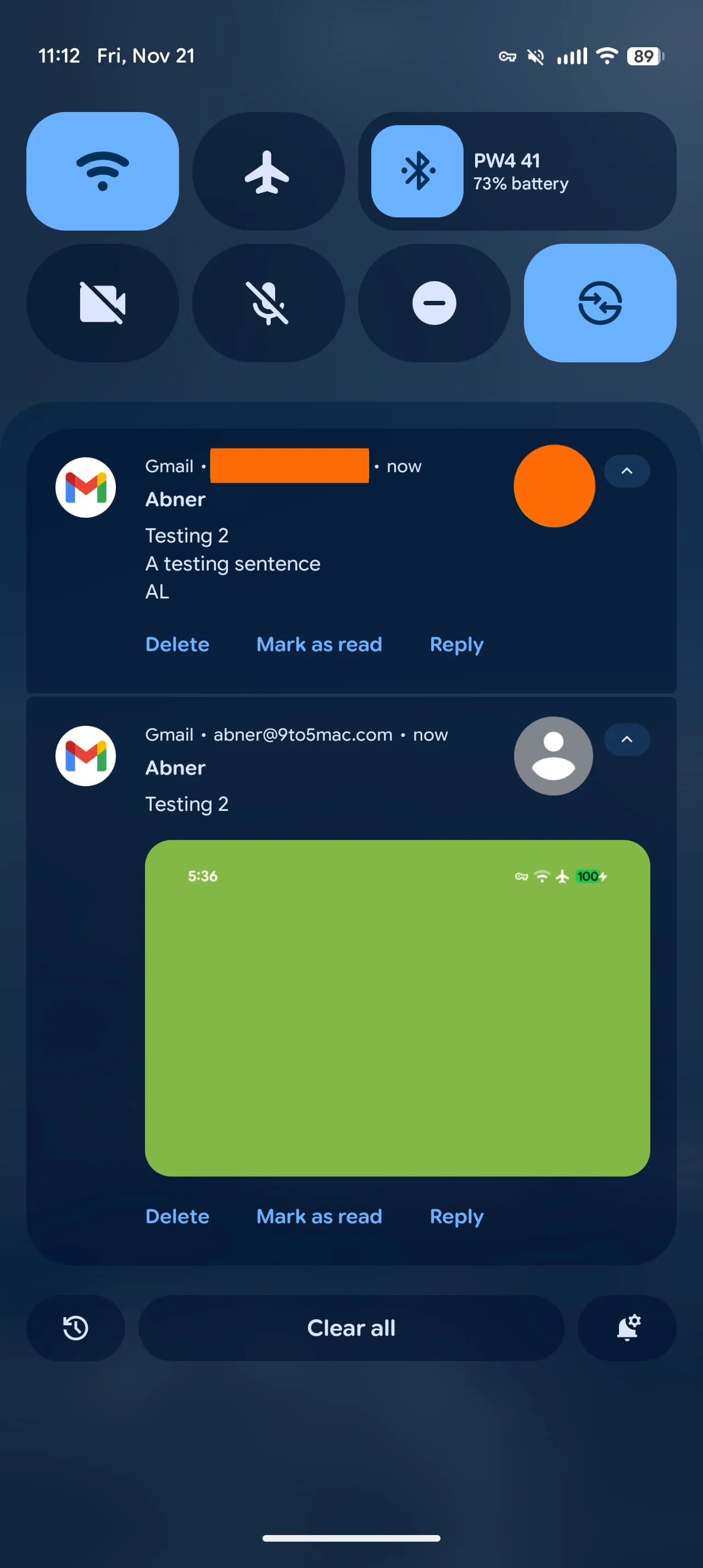 imagem anexada nas notificações do android