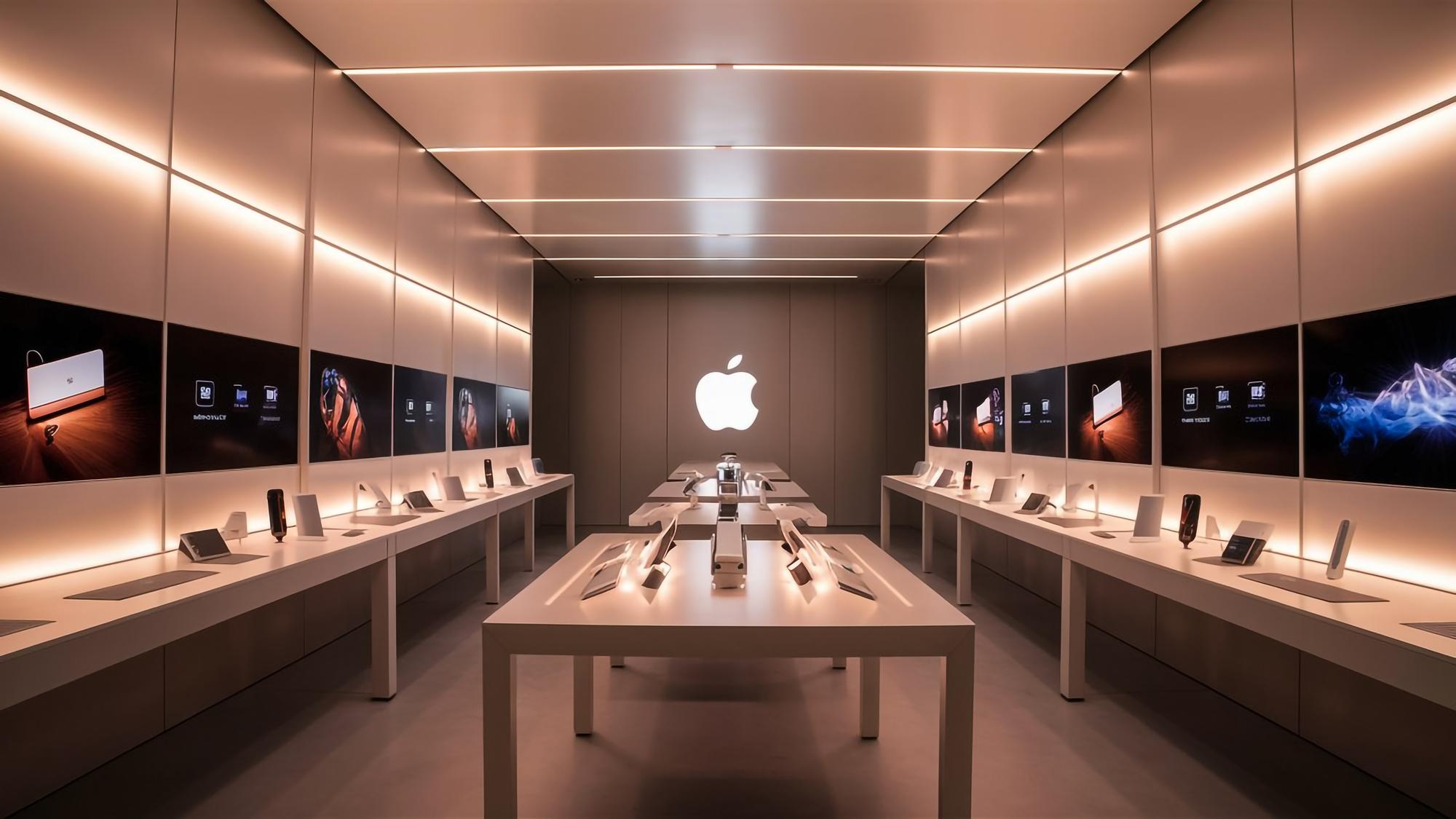 Apple logo em loja da empresa