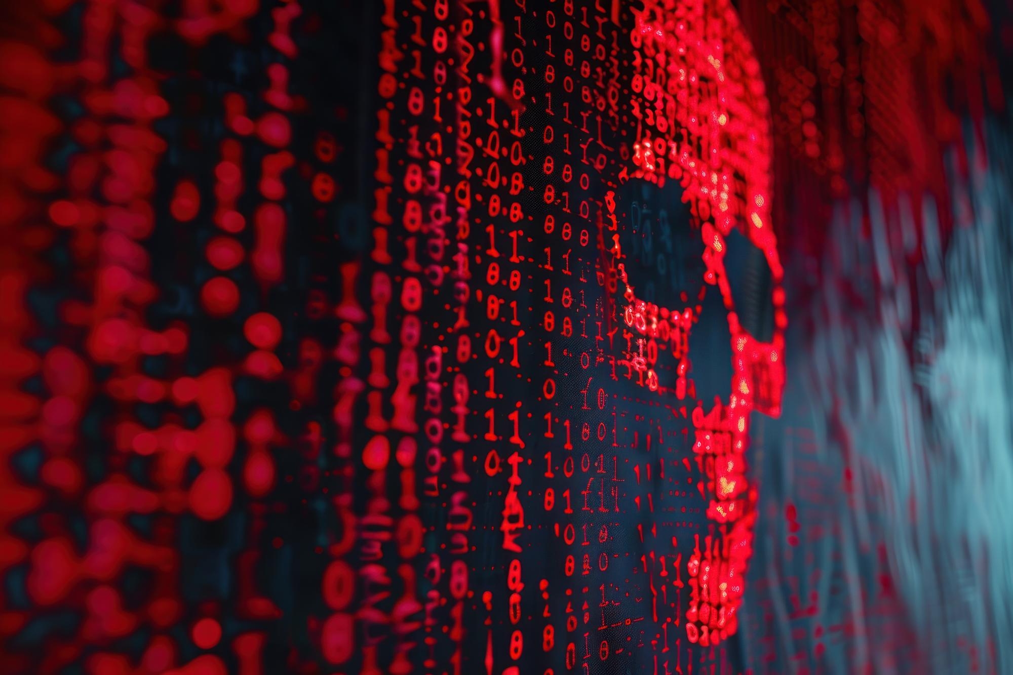 caveira em código digital