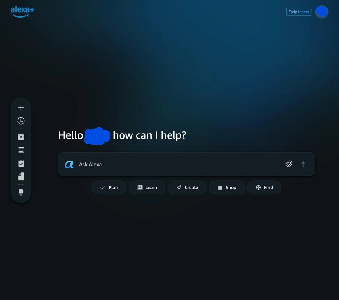interface web da Alexa plus