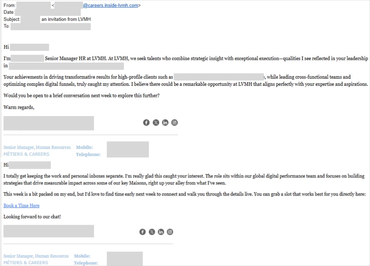 mensagem falsa enviada para as vítimas