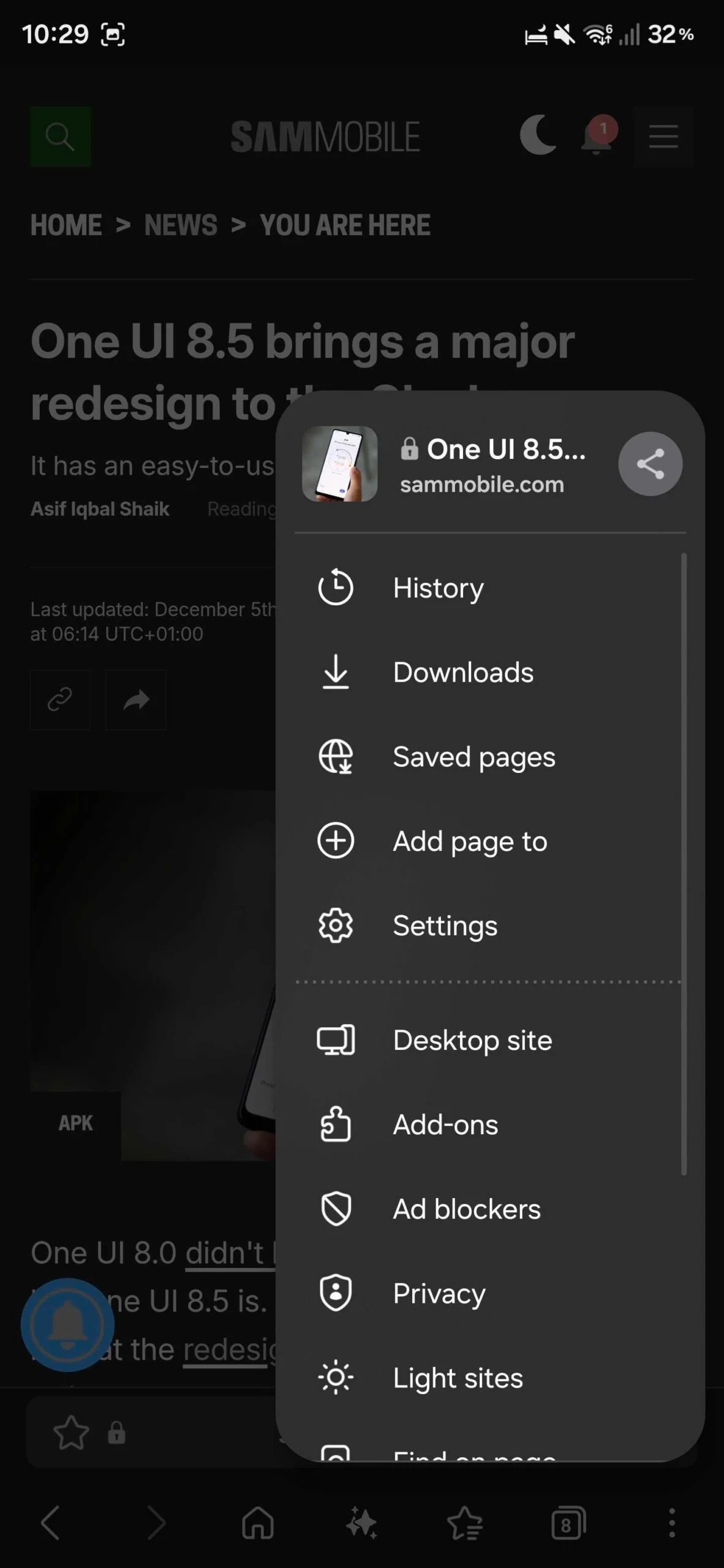 interface da one ui 8.5