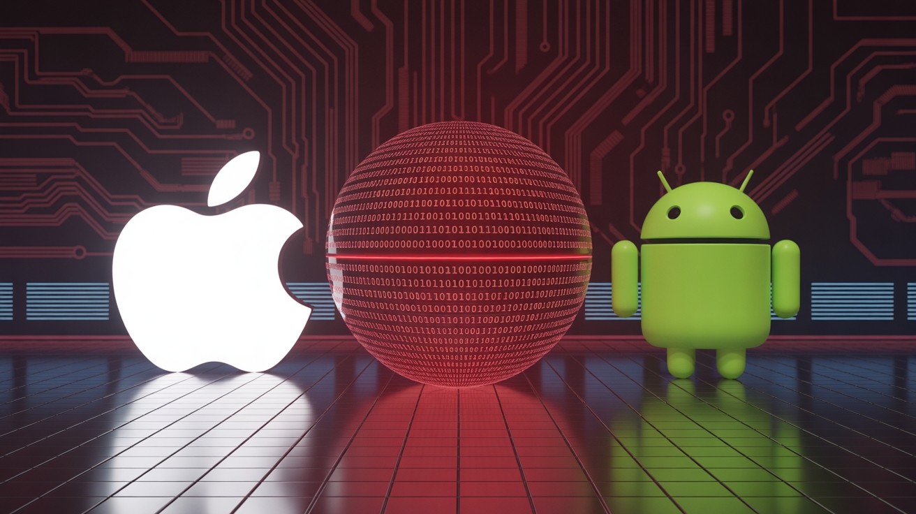 Apple e Android em formato digital