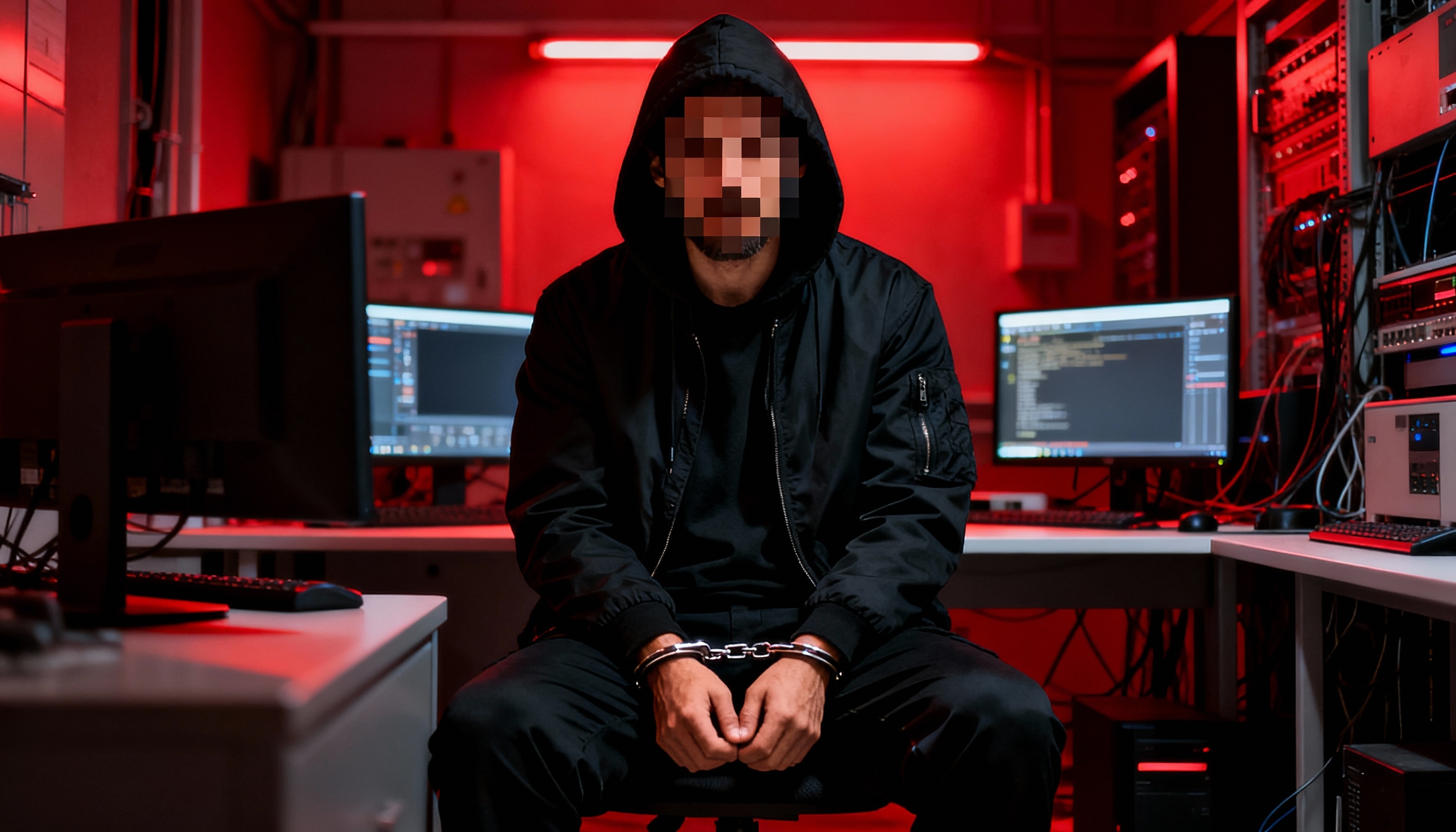 hacker em frente de computadores