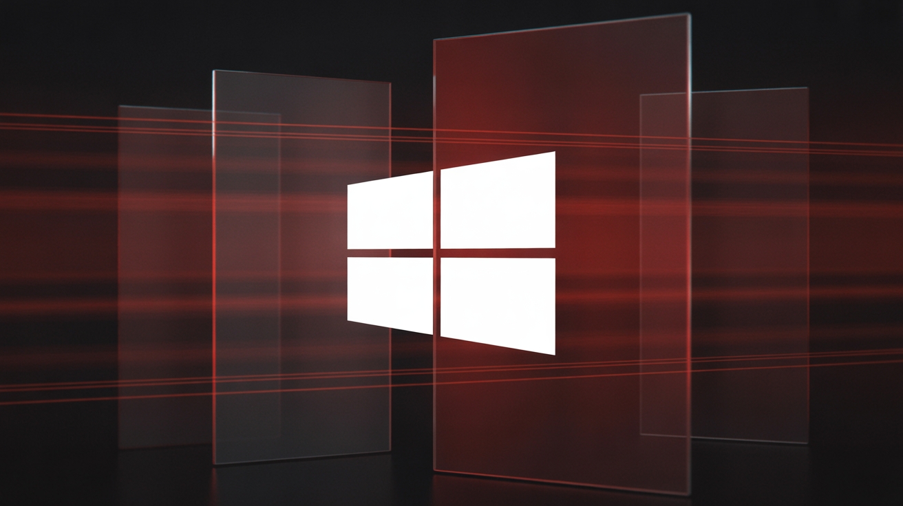 logo do windows em fundo vermelho