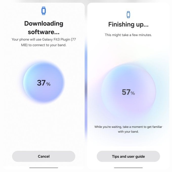oneUI 8.5 interface de configuração de dispositivos vestíveis