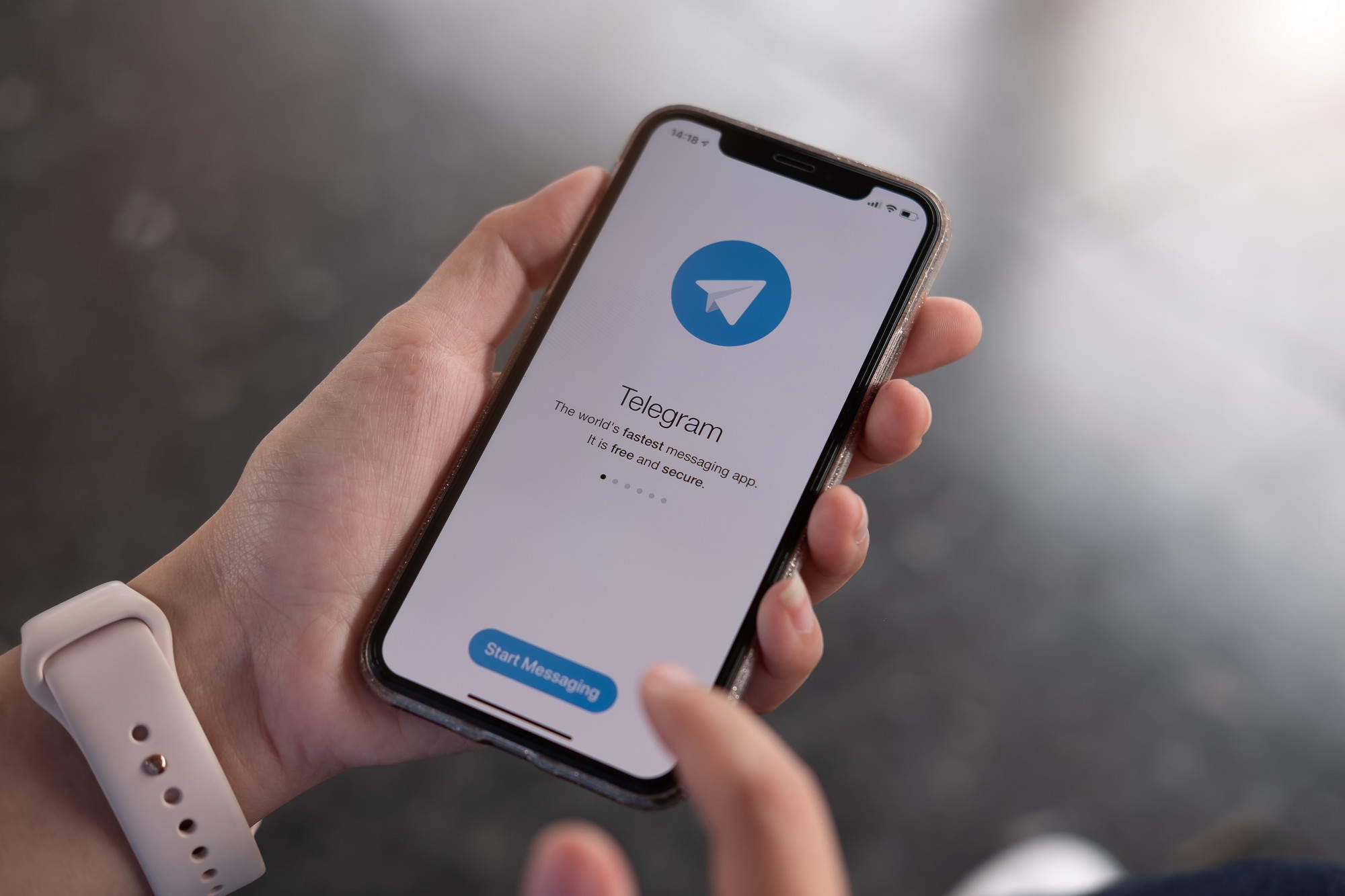 telegram em app de smartphone