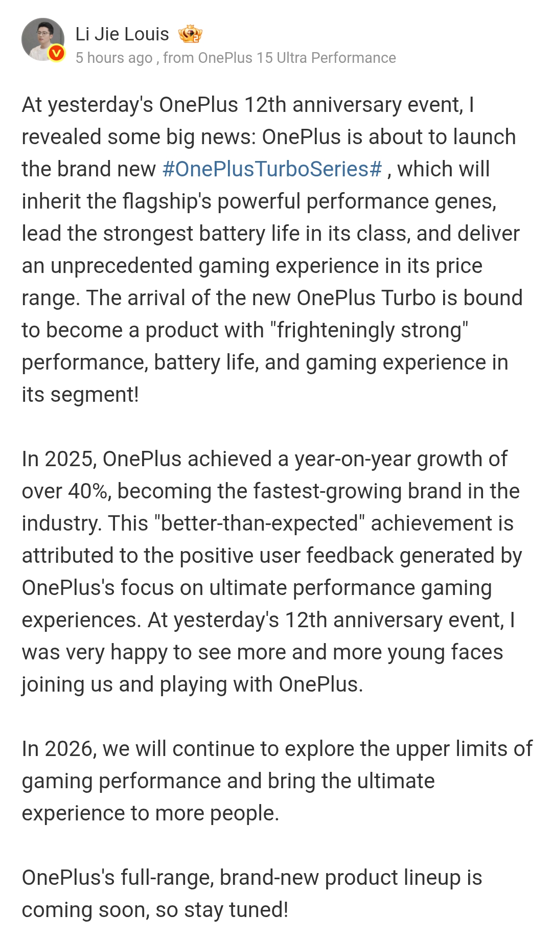ceo da oneplus com detalhes