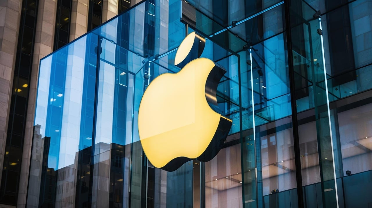 Apple logo em parede