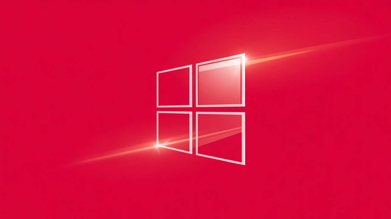 Windows em fundo vermelho