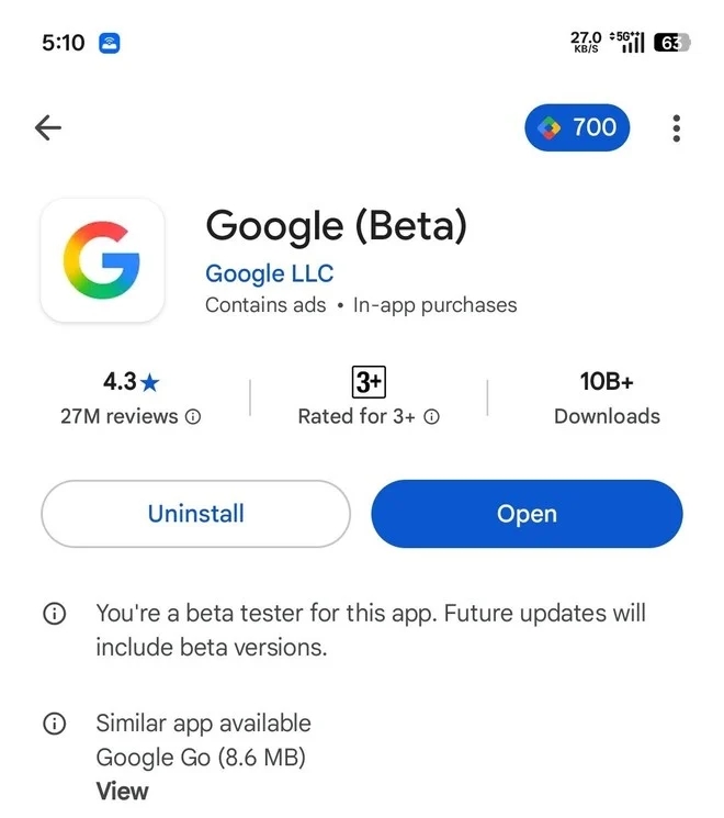 botão de desinstalar apps do sistema