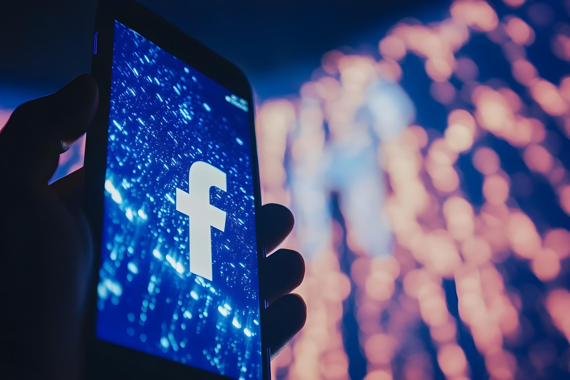 Meta facebook em smartphone