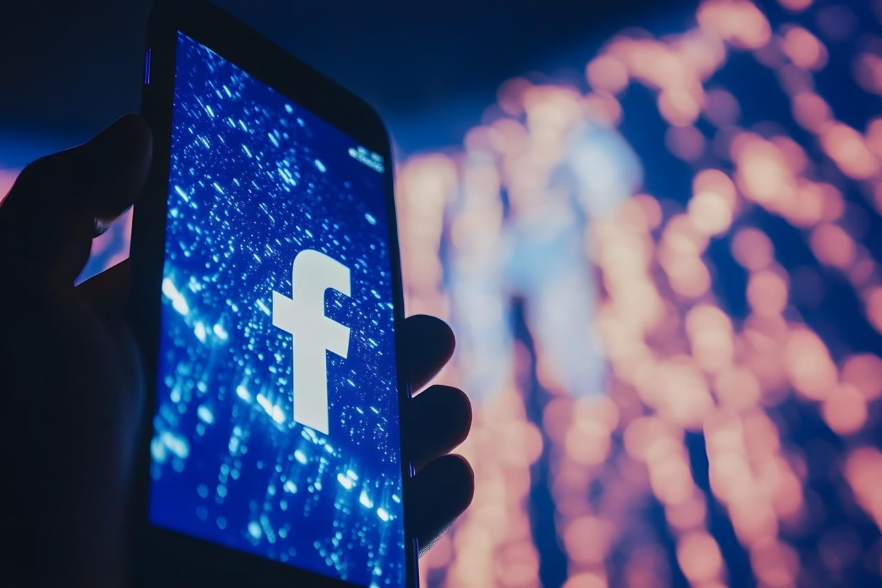 Meta facebook em smartphone