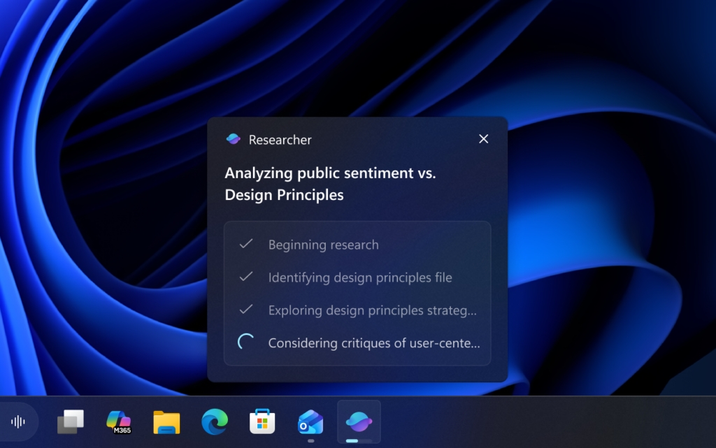 assistente do copilot na barra de tarefas