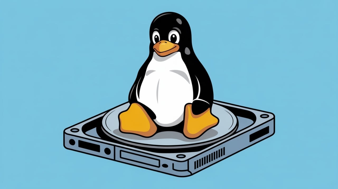 Linux em cima de um disco rígido