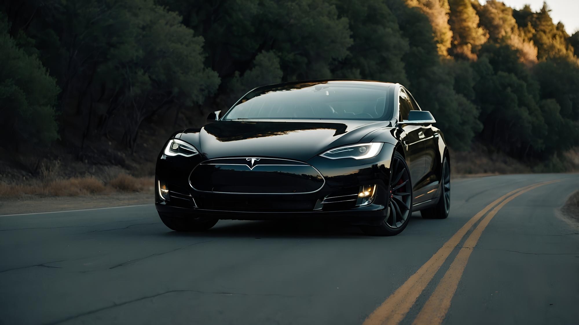 Tesla no meio da estrada