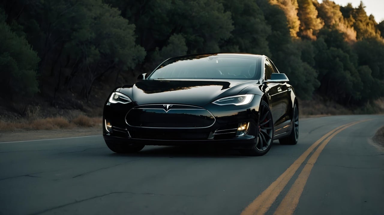 Tesla no meio da estrada