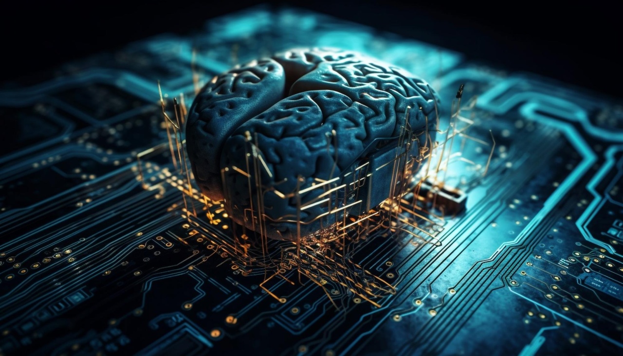 cérebro em cima de chip de computador