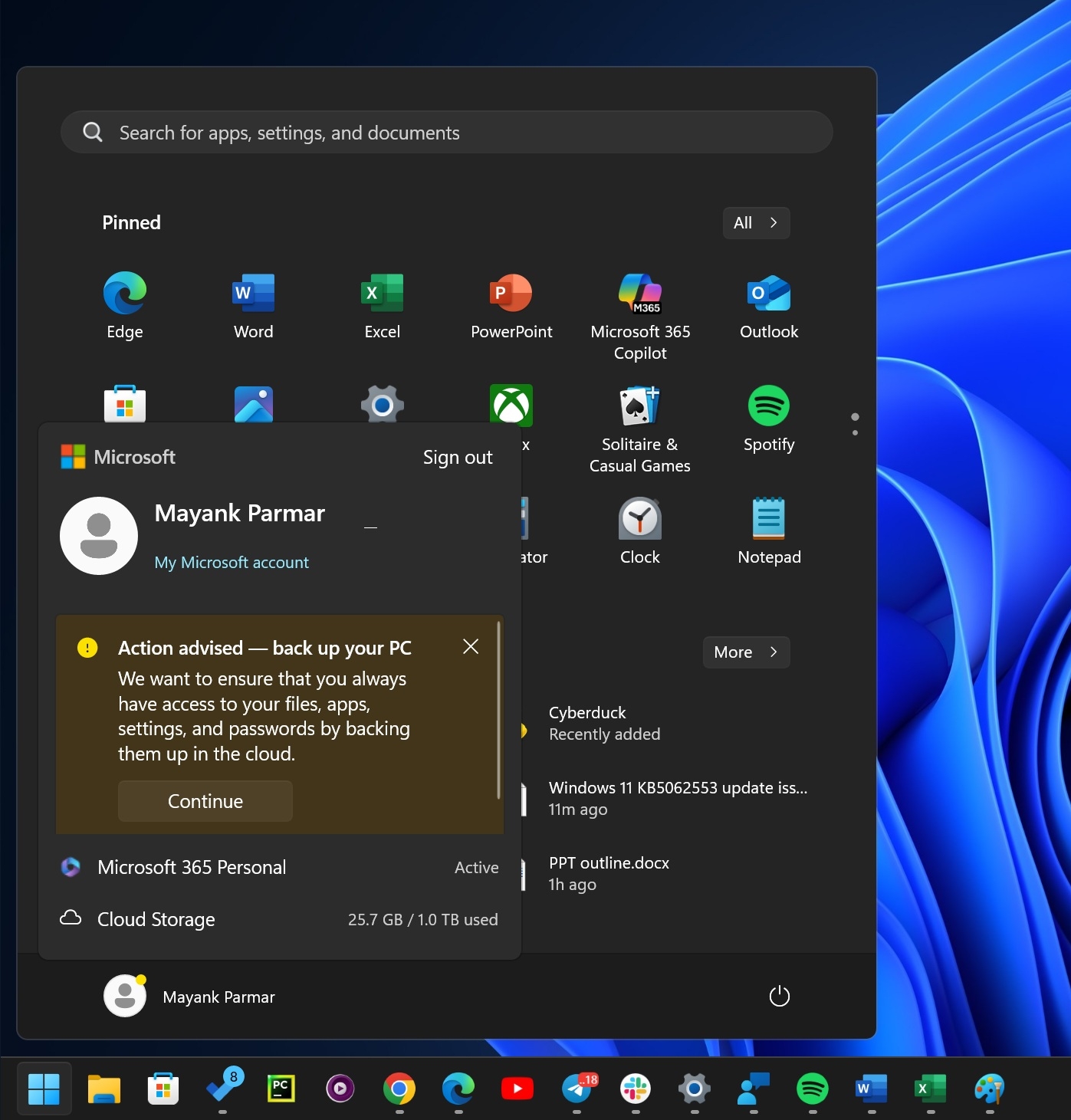 forçar o OneDrive dentro do Windows 11