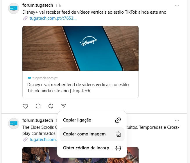 Copiar como imagem do threads