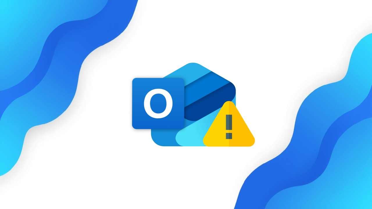 Outlook logo com sinal de alerta